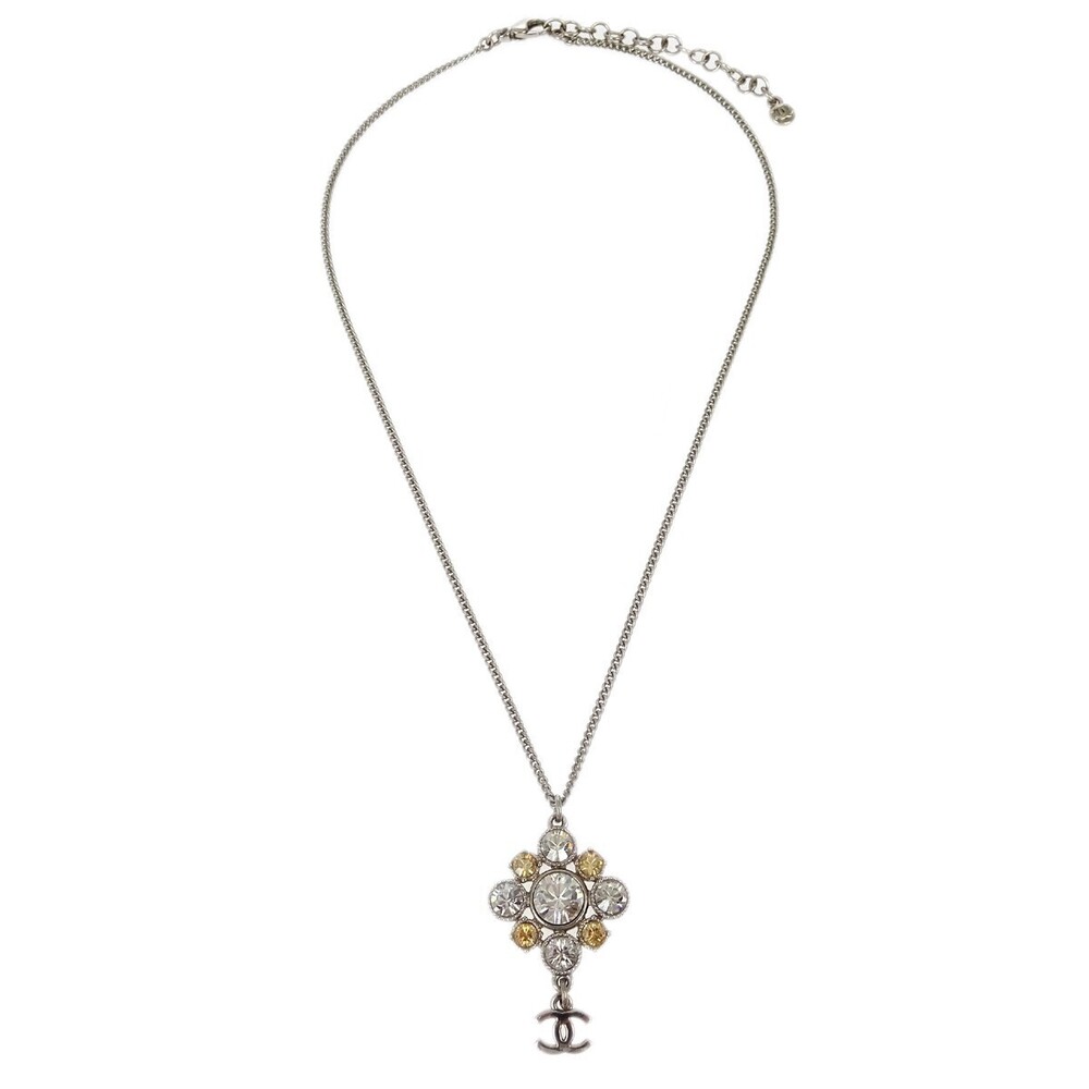 Chanel CC Cluster Drop Pendant Metal with Crystals
